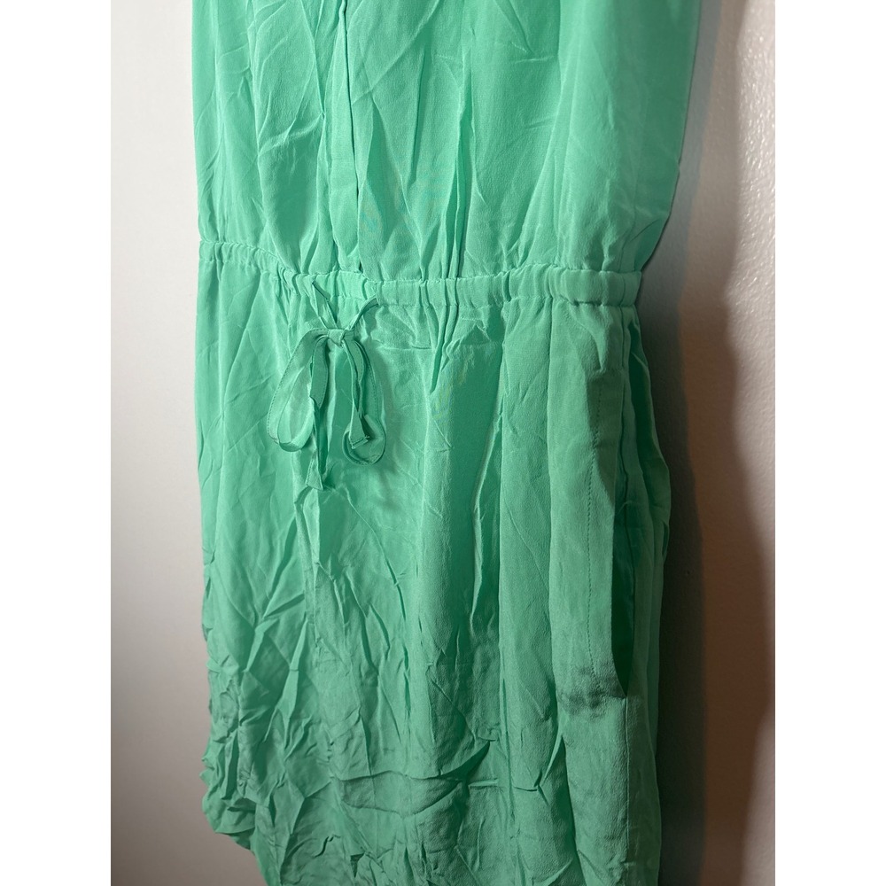 Cynthia Rowley Mint Green 100% Silk Sleeveless Drawstring Waist Dress Size 4 - Picture 5 of 5